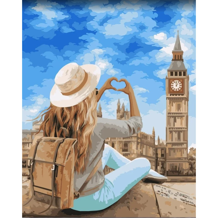 Wizardi painting by number kit. London, I love you! 40x50 cm J050