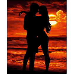 Wizardi painting by number kit. Passionate embrace 40x50 cm J059