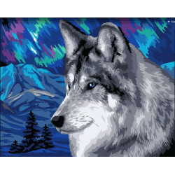 Wizardi painting by number kit. Polar wolf 40x50 cm H150