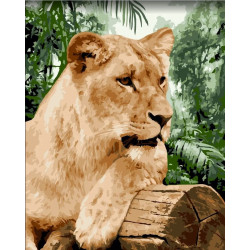 Wizardi painting by number kit. Lioness 40x50 cm H151