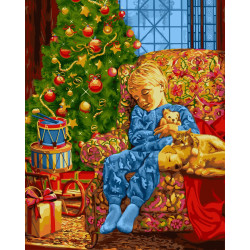 (SALE, Discontinued) Wizardi Painting by Numbers Kit Christmas Night 40x50 cm L021