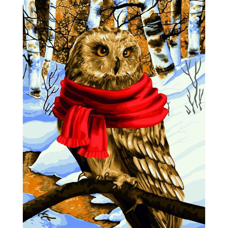 Wizardi Painting by Numbers Kit Warm Scarf 40x50 cm L022