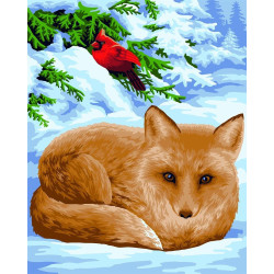 Wizardi Painting by Numbers Kit Little Fox 40x50 cm L024