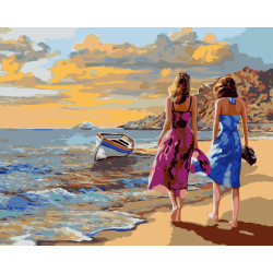 Wizardi Painting by Numbers Kit Beach Walk 40x50 cm J017