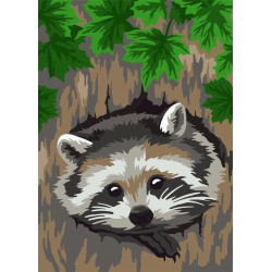 Paint by Numbers kit. Little Raccoon 16.5x13 cm MINI133