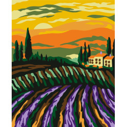 Wizardi painting by number kit. Lavanda Sunset 16.5x13 cm MINI027