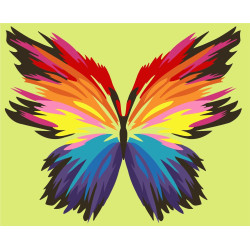 Wizardi painting by number kit. Rainbow Butterfly 16.5x13 cm MINI063