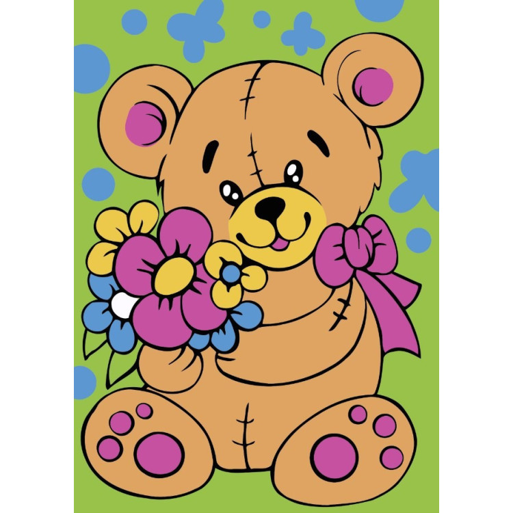 Wizardi painting by number kit. Care Bear  16.5x13 cm MINI108