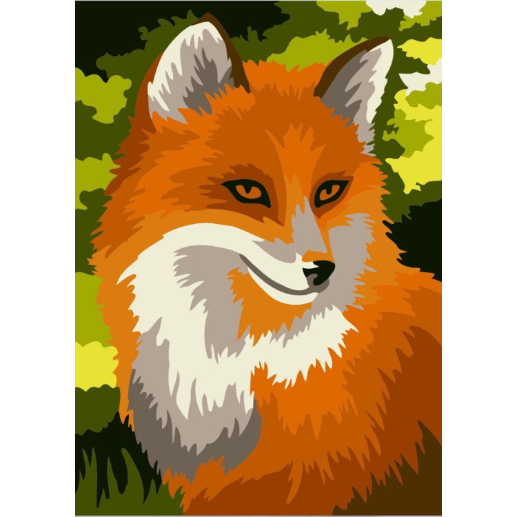 Wizardi painting by number kit. Red fox  16.5x13 cm MINI114