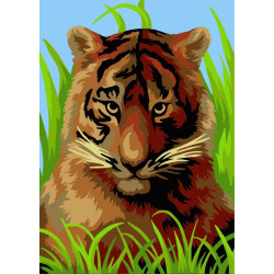 Wizardi painting by number kit. Baby tiger 16.5x13 cm MINI116