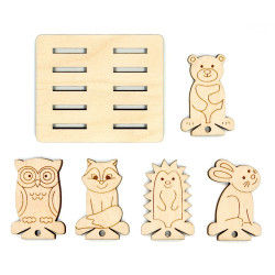 Spool Set Animals (10 pcs) + Holder OR-040