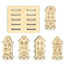 Spool Set Houses (10 pcs) + Holder OR-041