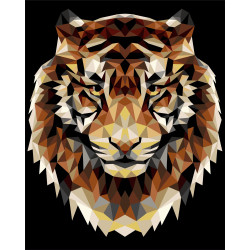 Painting by numbers kit. P001 Tiger (polygonal style) 40*50