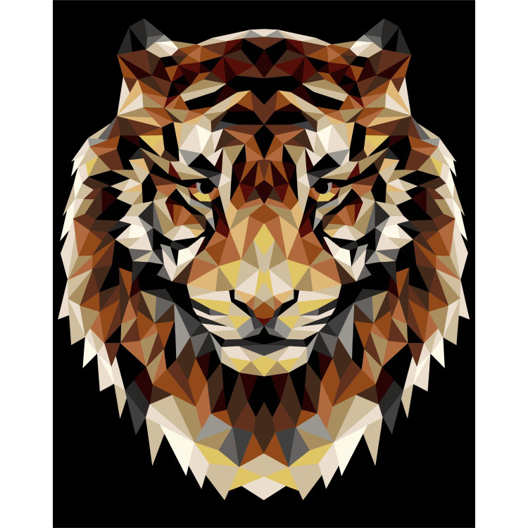 Painting by numbers kit. P001 Tiger (polygonal style) 40*50