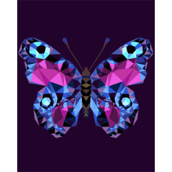 Painting by numbers kit. P003 Butterfly (polygon style) 40*50