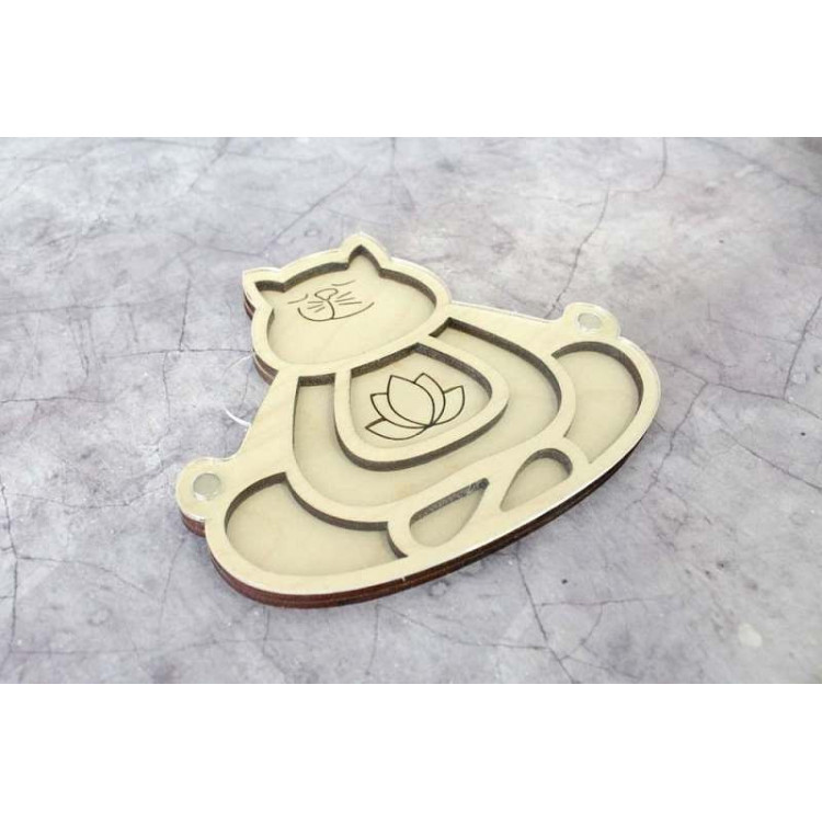 Organizer for beads "Cat-Yogi" (with lid) OR-176